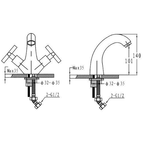RALSKO NEW смеситель для биде, хром, 1,2 40240NEW IMPRESE 2 RALSKO NEW смеситель для биде, хром, 1,2 40240NEW IMPRESE