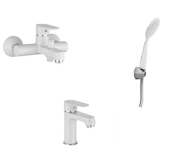 Набор смесителей для ванны IMPRESE Lesna bila 10070W+05070W+S1101001