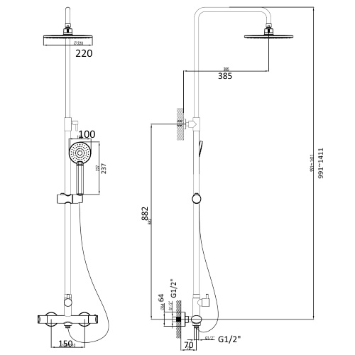 CENTRUM система душевая  Т-15420 Imprese 2 CENTRUM система душевая  Т-15420 Imprese
