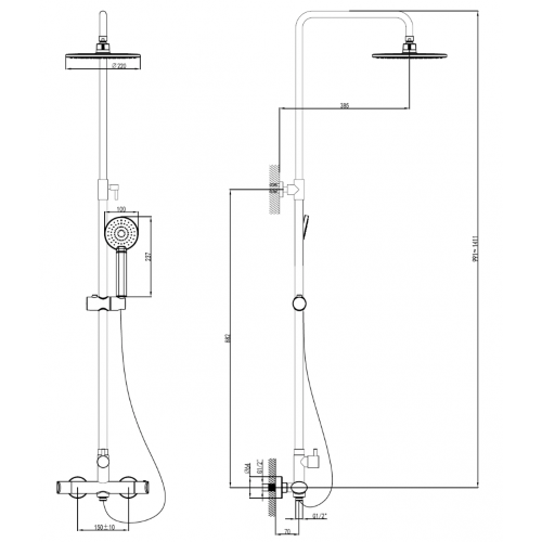 Душевая система Imprese Centrum T-15610B 2 Душевая система Imprese Centrum T-15610B
