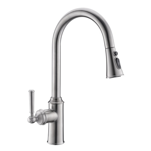 Смеситель для кухни с выдвижной лейкой ZMK031806150 HYDRANT никель Imprese