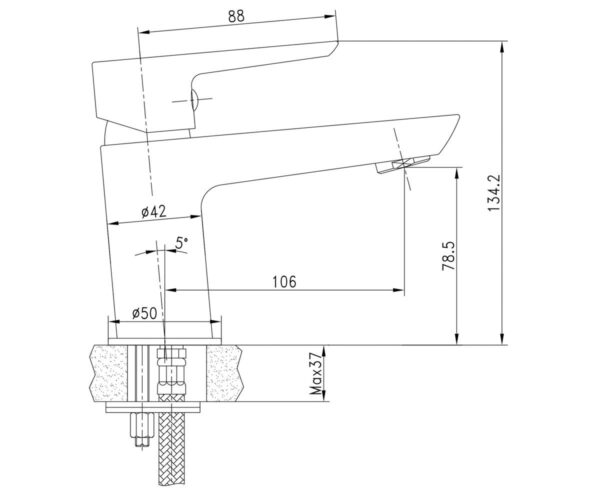 BRECLAV cмеситель для раковины, хром/белый, 35 мм 05245W IMPRESE
