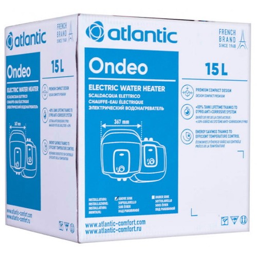 Водонагреватель бытовой электрический Atlantic Ondeo+ SWH 15A M-3 2000W 3 Водонагреватель бытовой электрический Atlantic Ondeo+ SWH 15A M-3 2000W